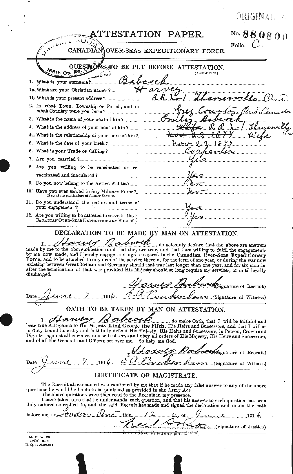 Personnel Records of the First World War - CEF 218236a