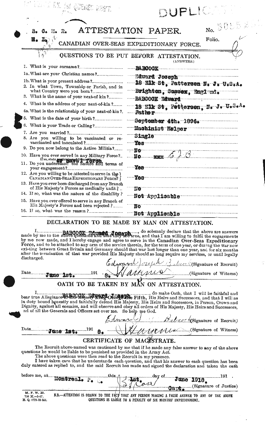 Personnel Records of the First World War - CEF 218248a