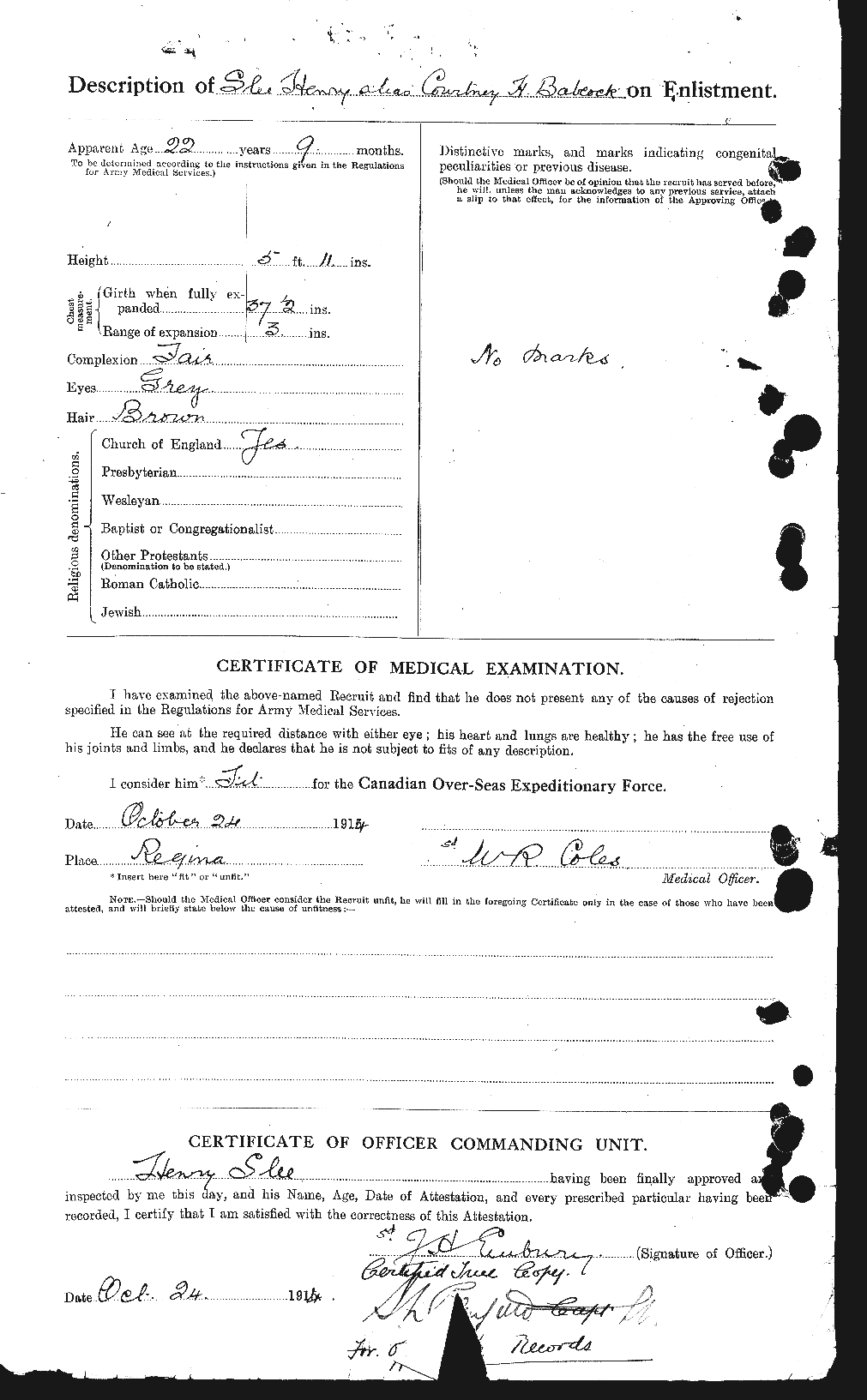 Personnel Records of the First World War - CEF 218250b