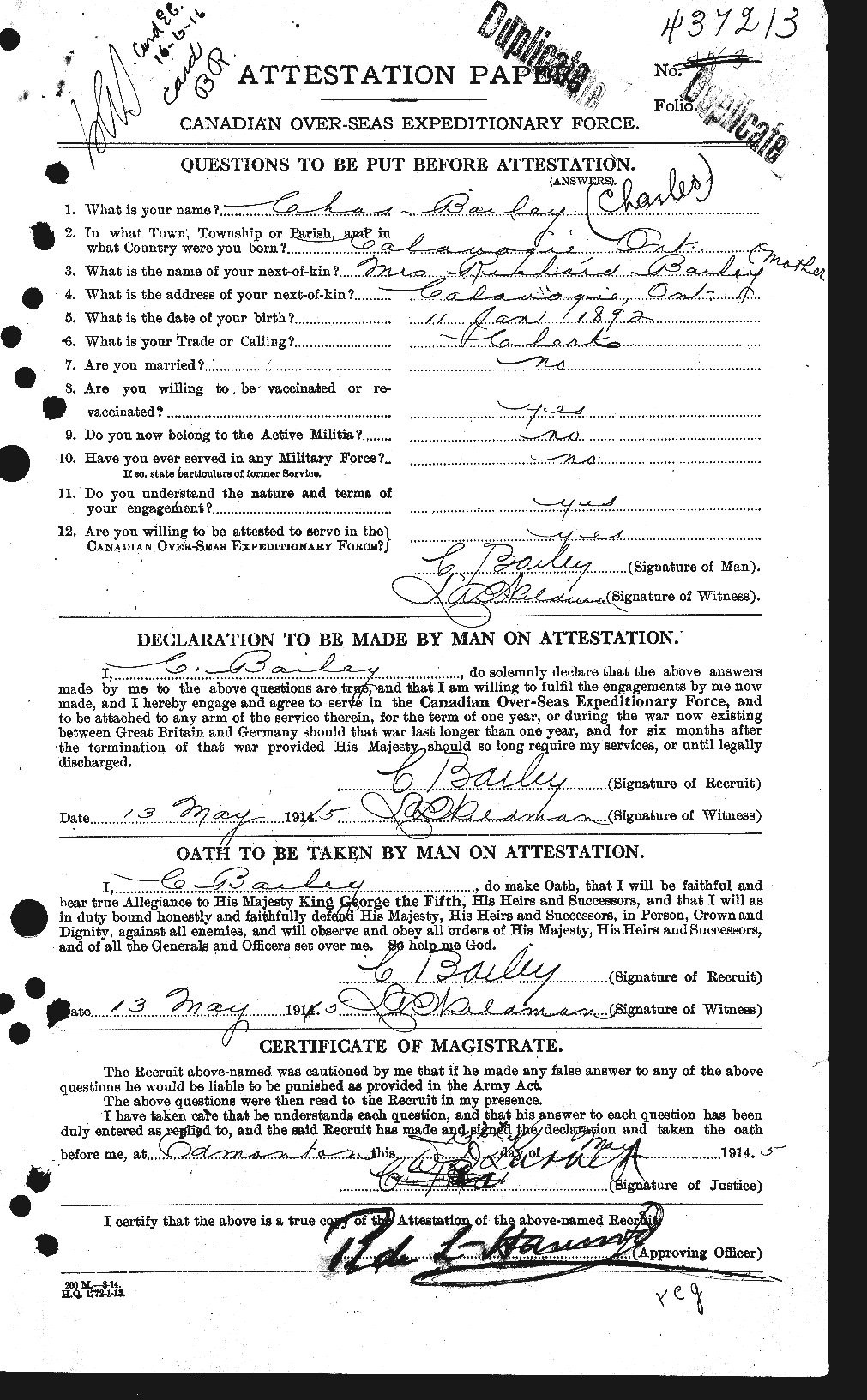 Personnel Records of the First World War - CEF 218377a