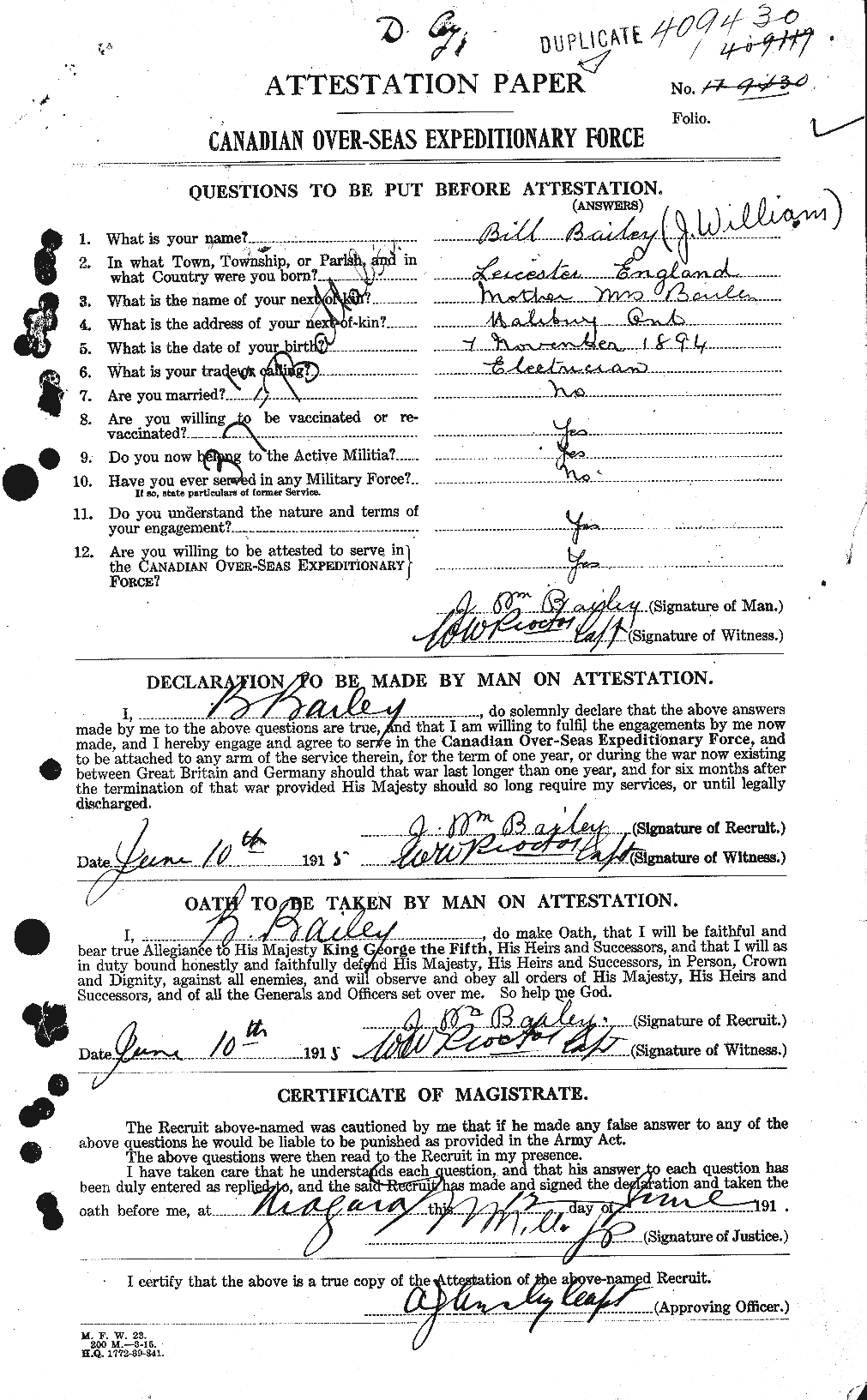 Personnel Records of the First World War - CEF 218877a