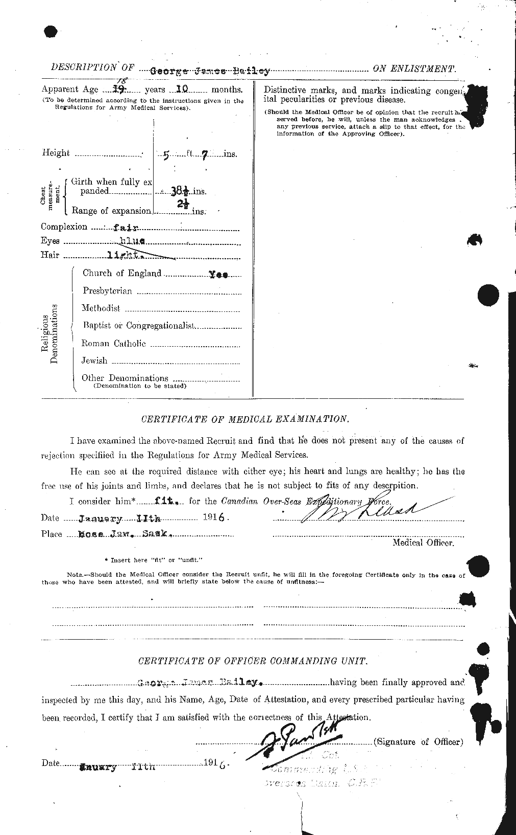 Dossiers du Personnel de la Première Guerre mondiale - CEC 218947b