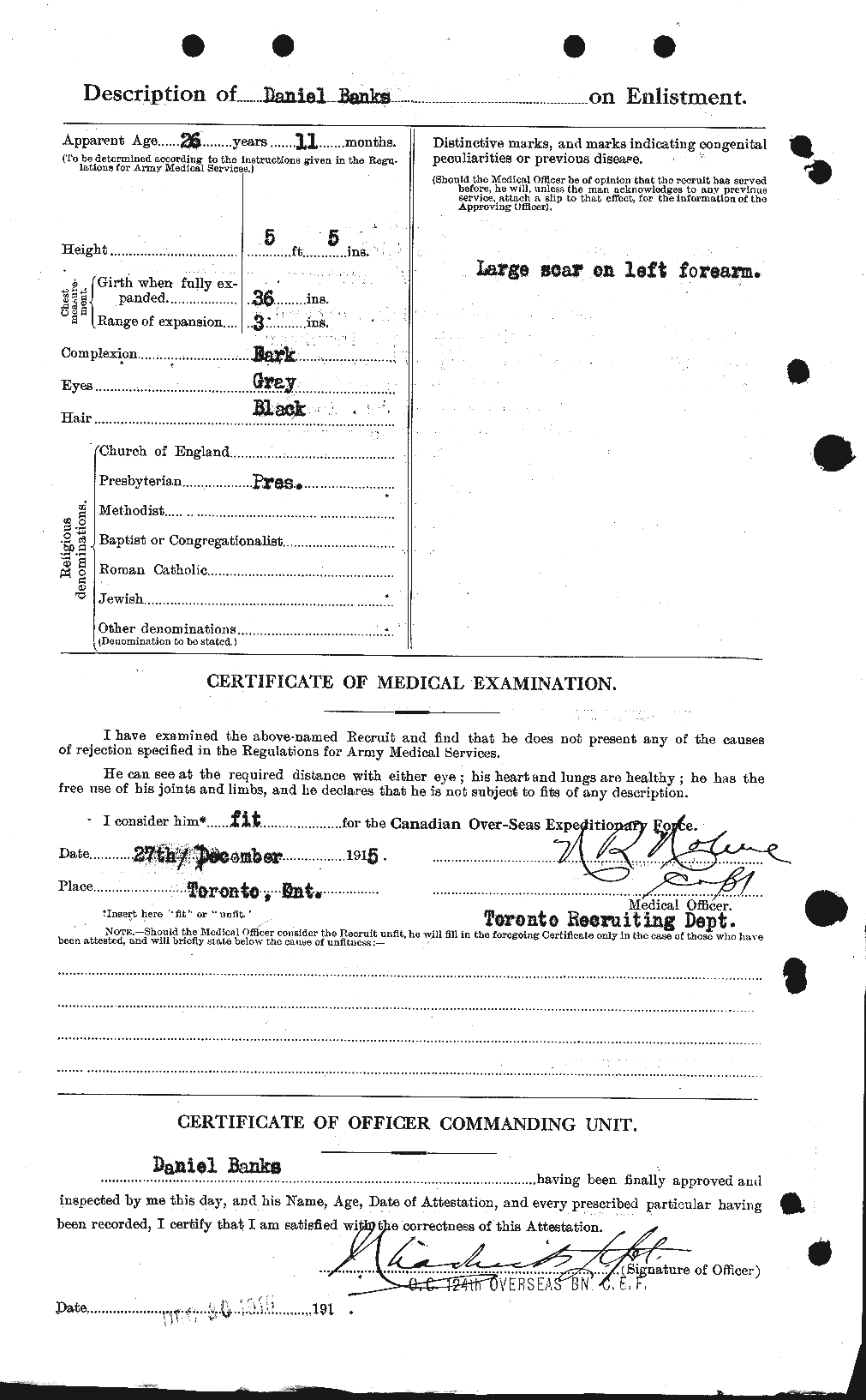 Dossiers du Personnel de la Première Guerre mondiale - CEC 219249b