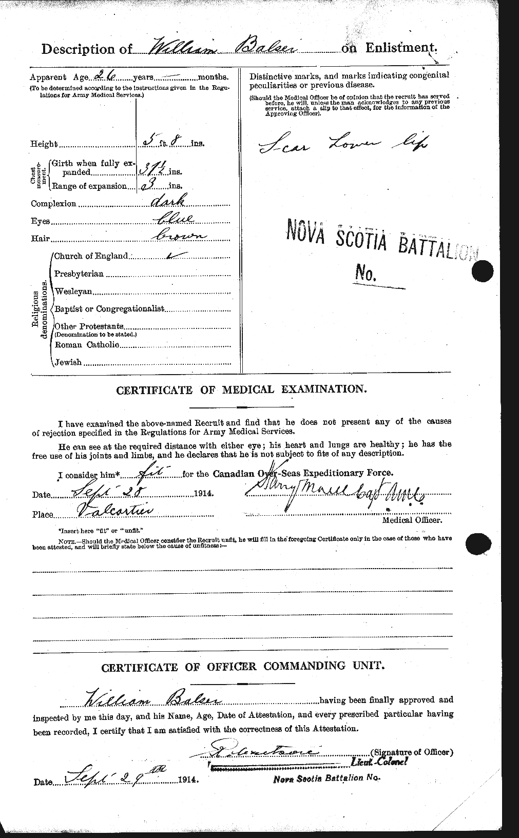 Dossiers du Personnel de la Première Guerre mondiale - CEC 219556b