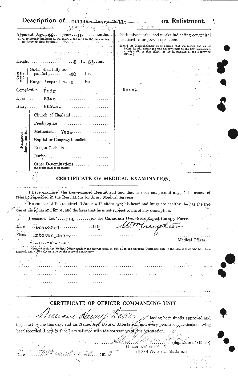 Dossiers du Personnel de la Première Guerre mondiale - CEC 219610b