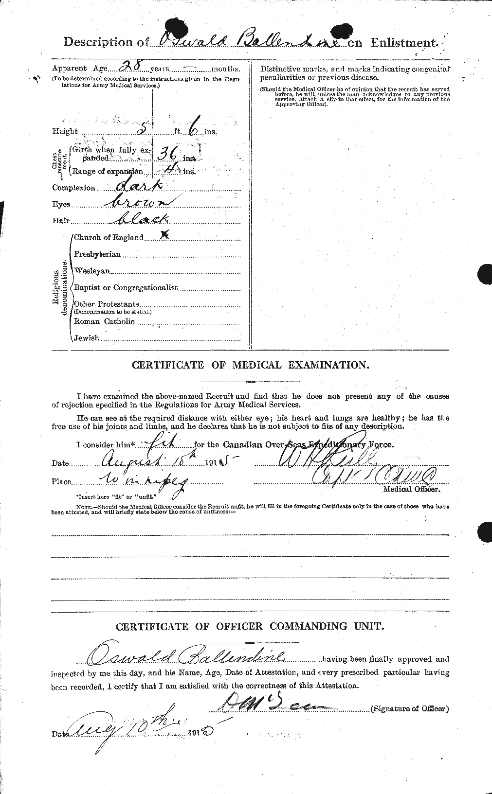 Dossiers du Personnel de la Première Guerre mondiale - CEC 219681b