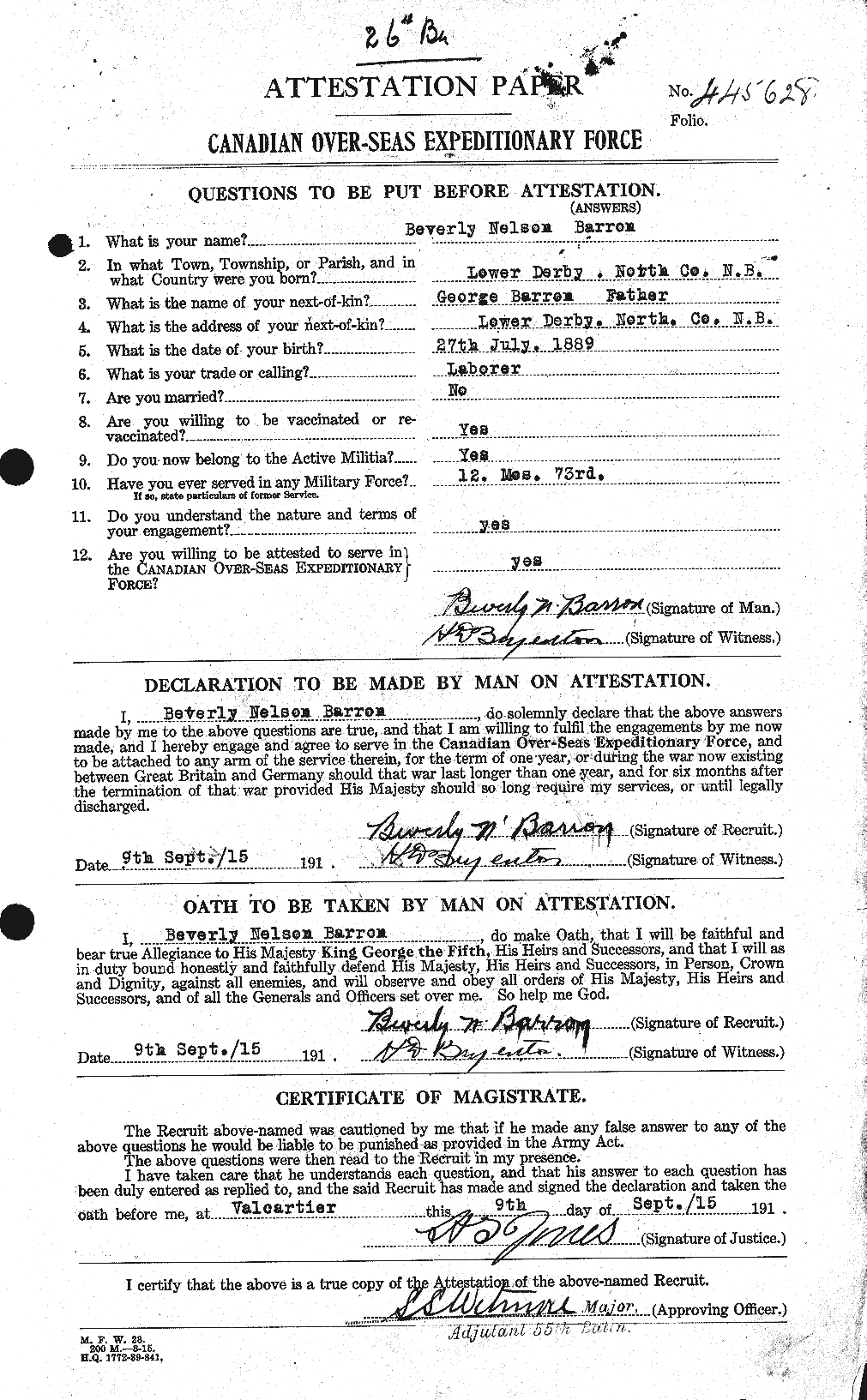 Personnel Records of the First World War - CEF 219944a