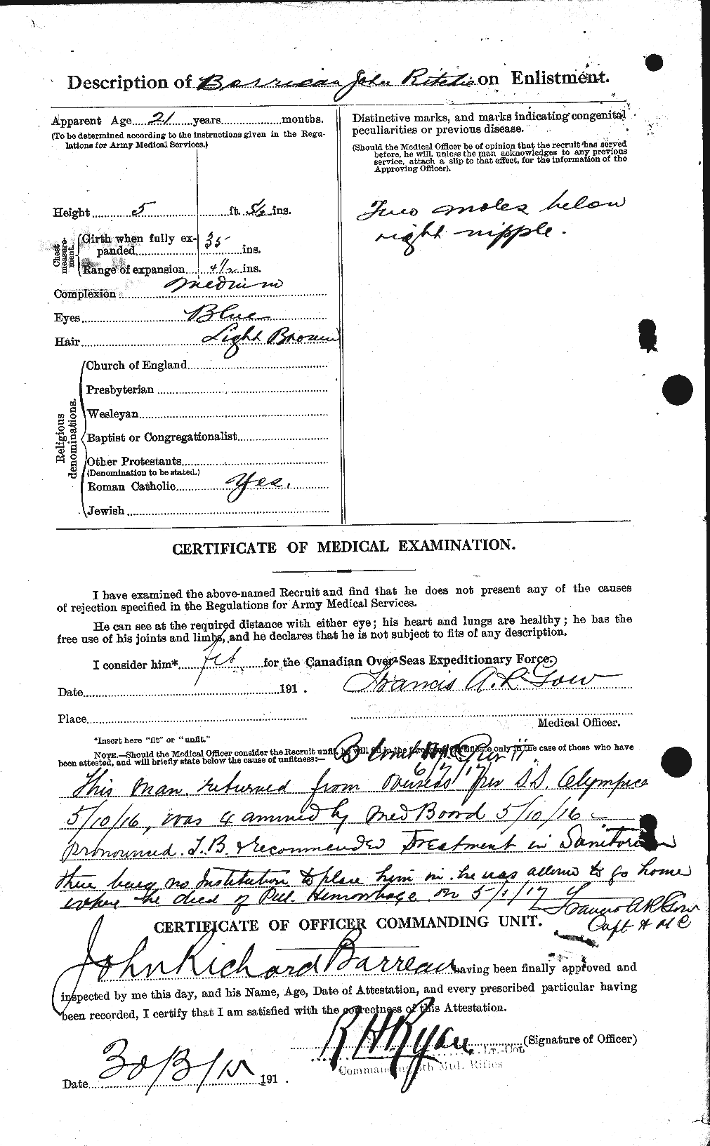 Personnel Records of the First World War - CEF 220009b