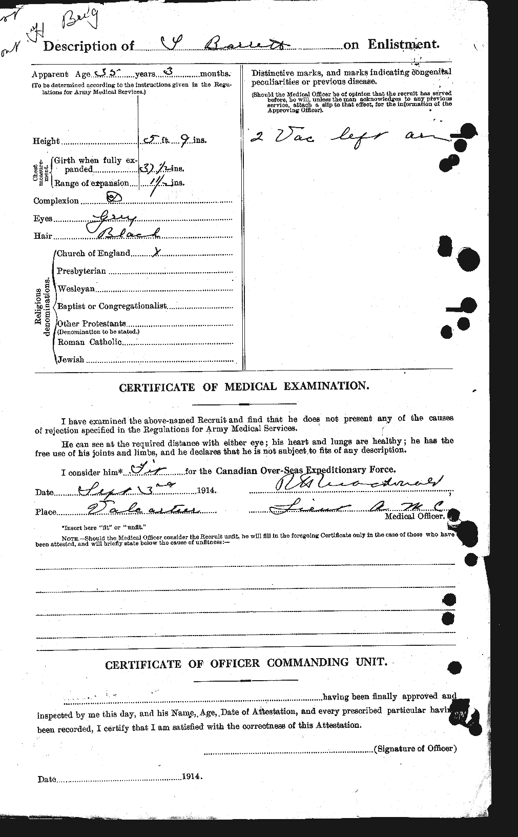 Personnel Records of the First World War - CEF 220183b