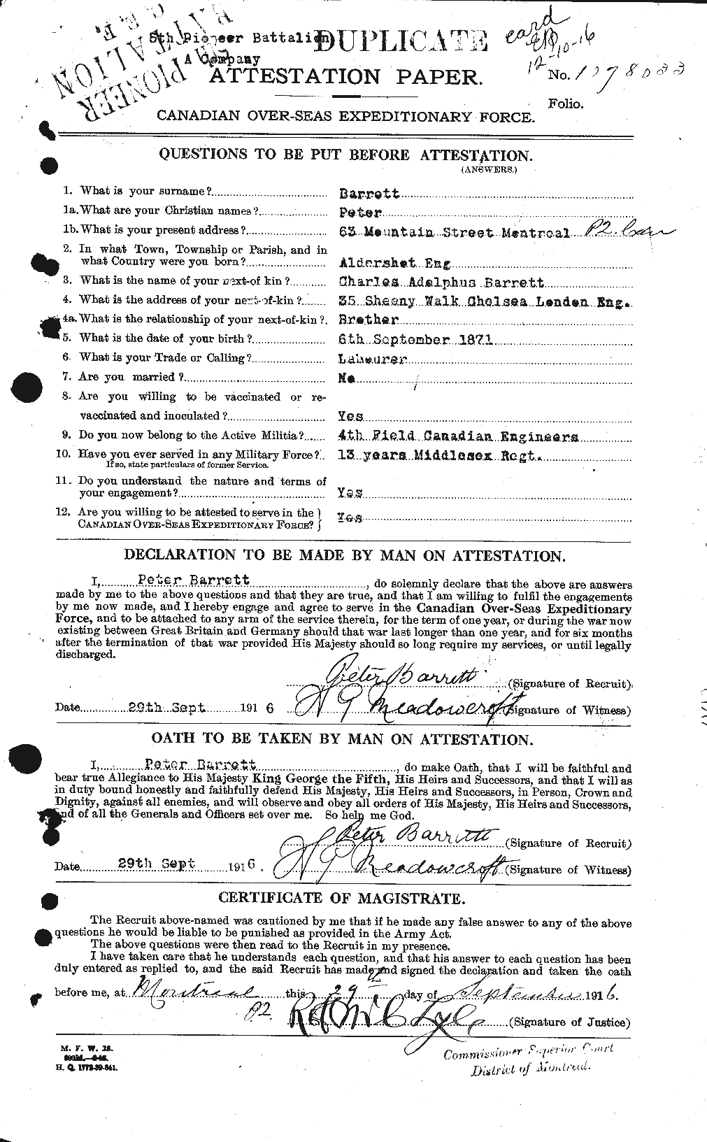 Personnel Records of the First World War - CEF 220202a