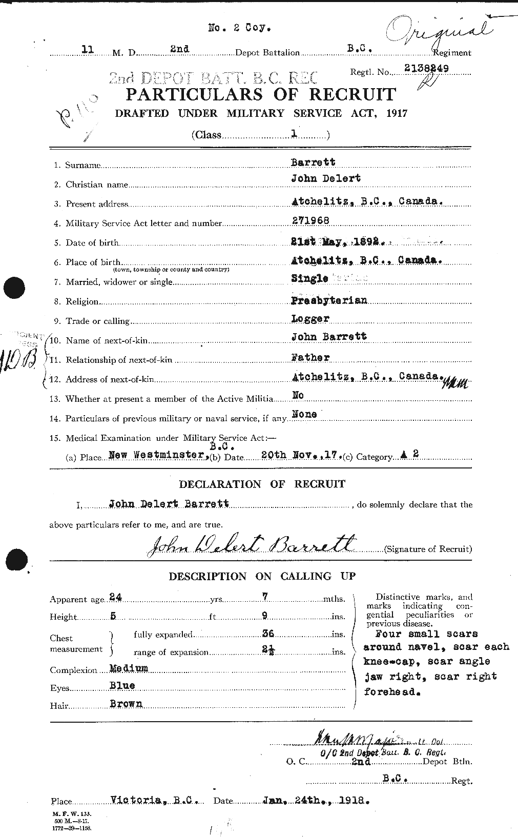 Personnel Records of the First World War - CEF 220249a