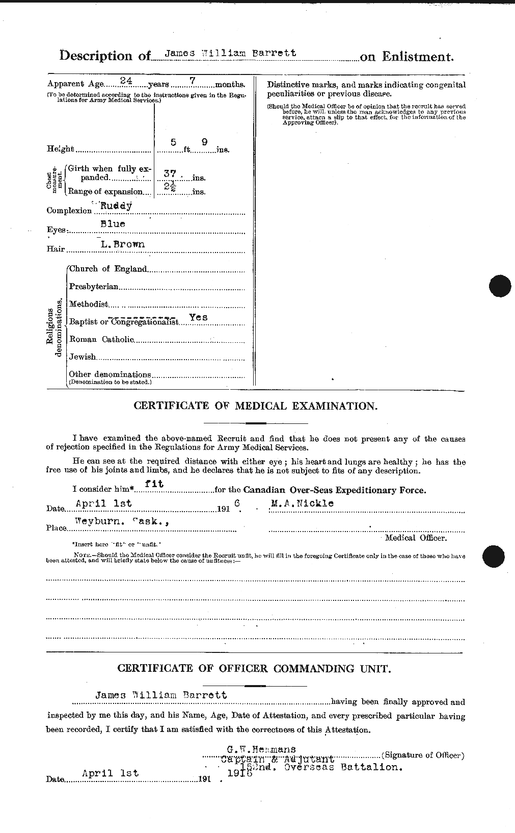 Personnel Records of the First World War - CEF 220258b