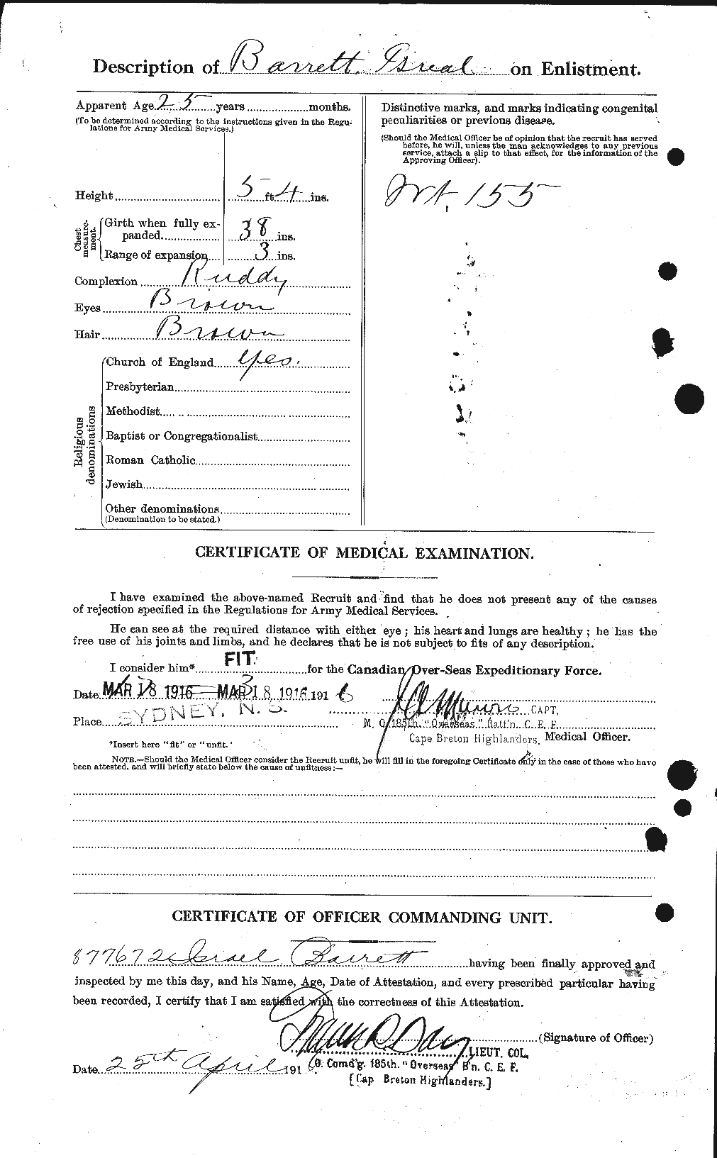 Personnel Records of the First World War - CEF 220269b