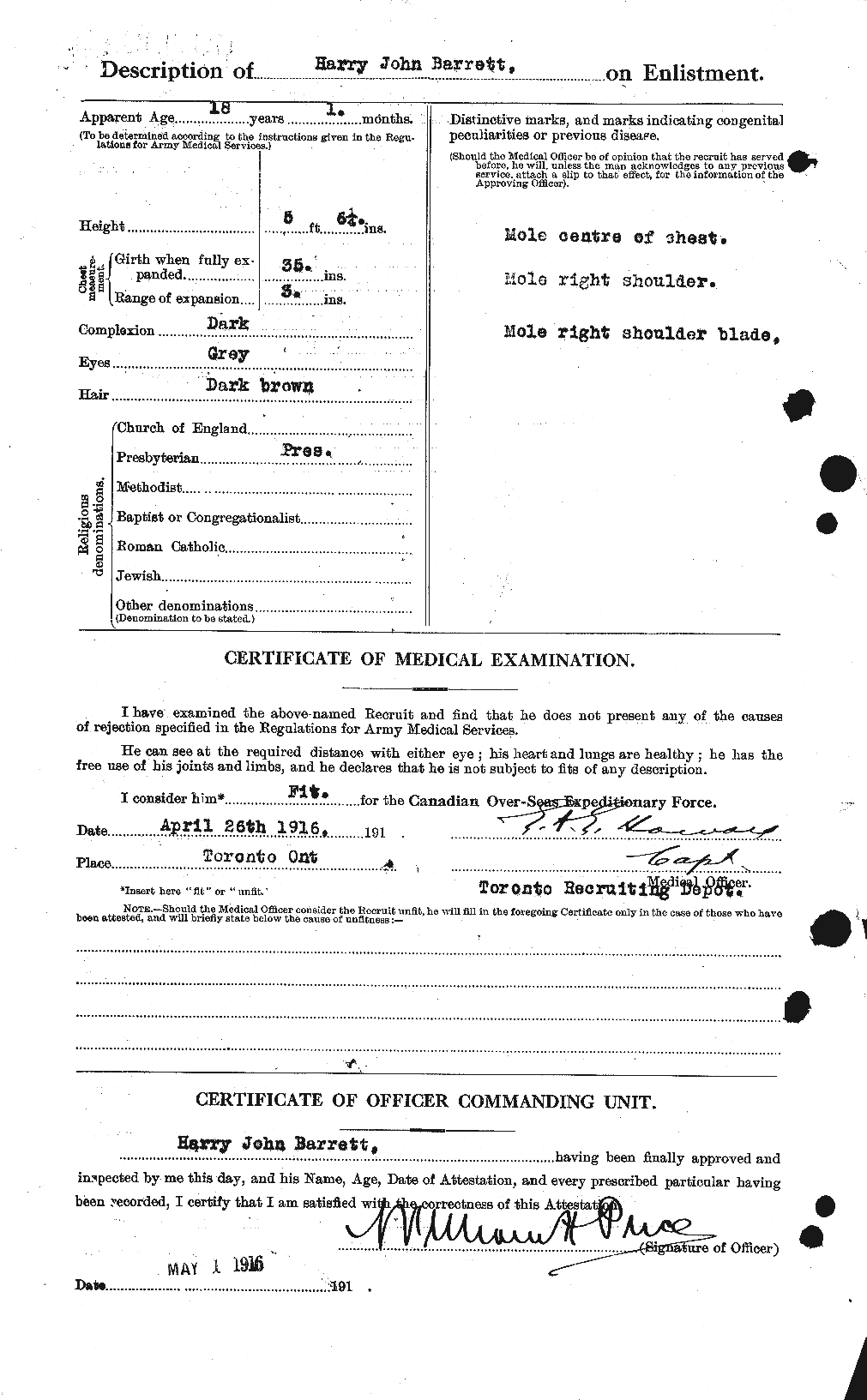 Personnel Records of the First World War - CEF 220290b
