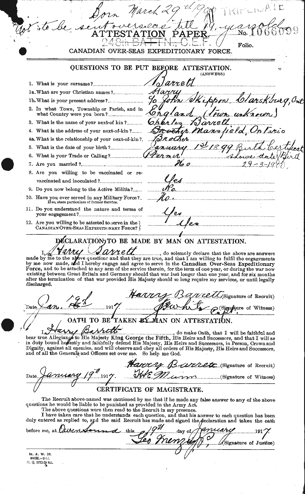Personnel Records of the First World War - CEF 220295a