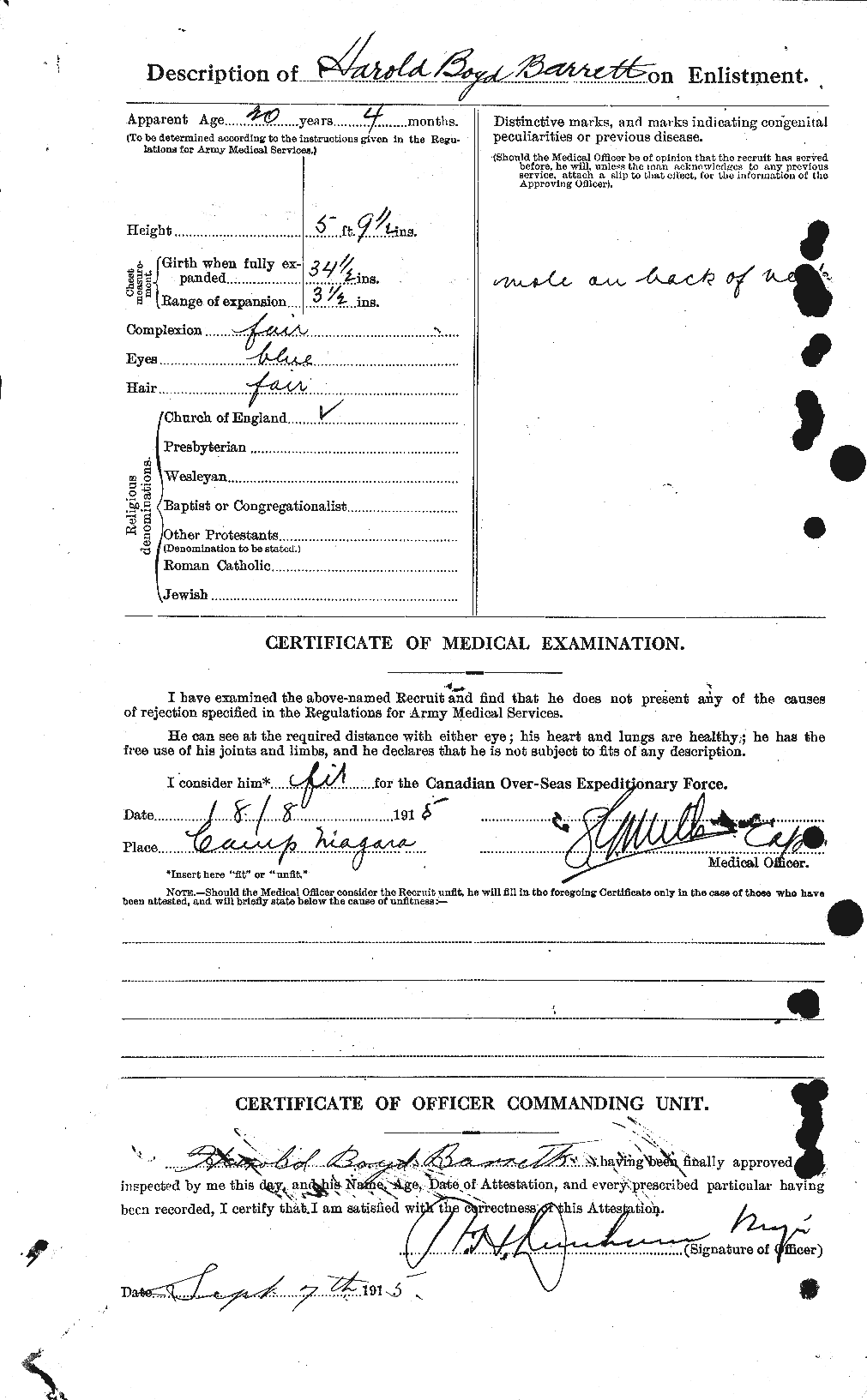 Personnel Records of the First World War - CEF 220299b