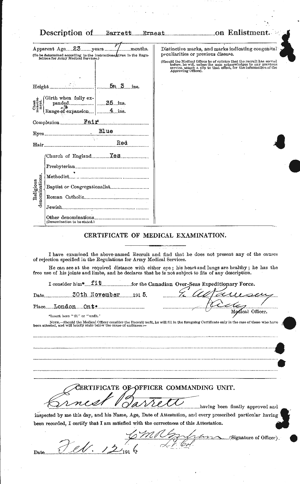 Personnel Records of the First World War - CEF 220350b