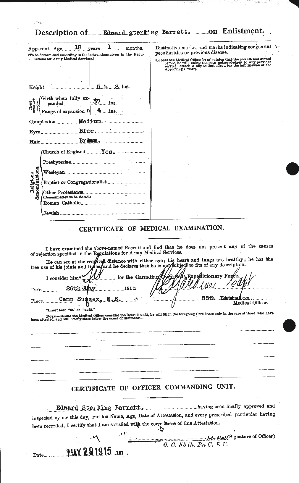 Personnel Records of the First World War - CEF 220357b
