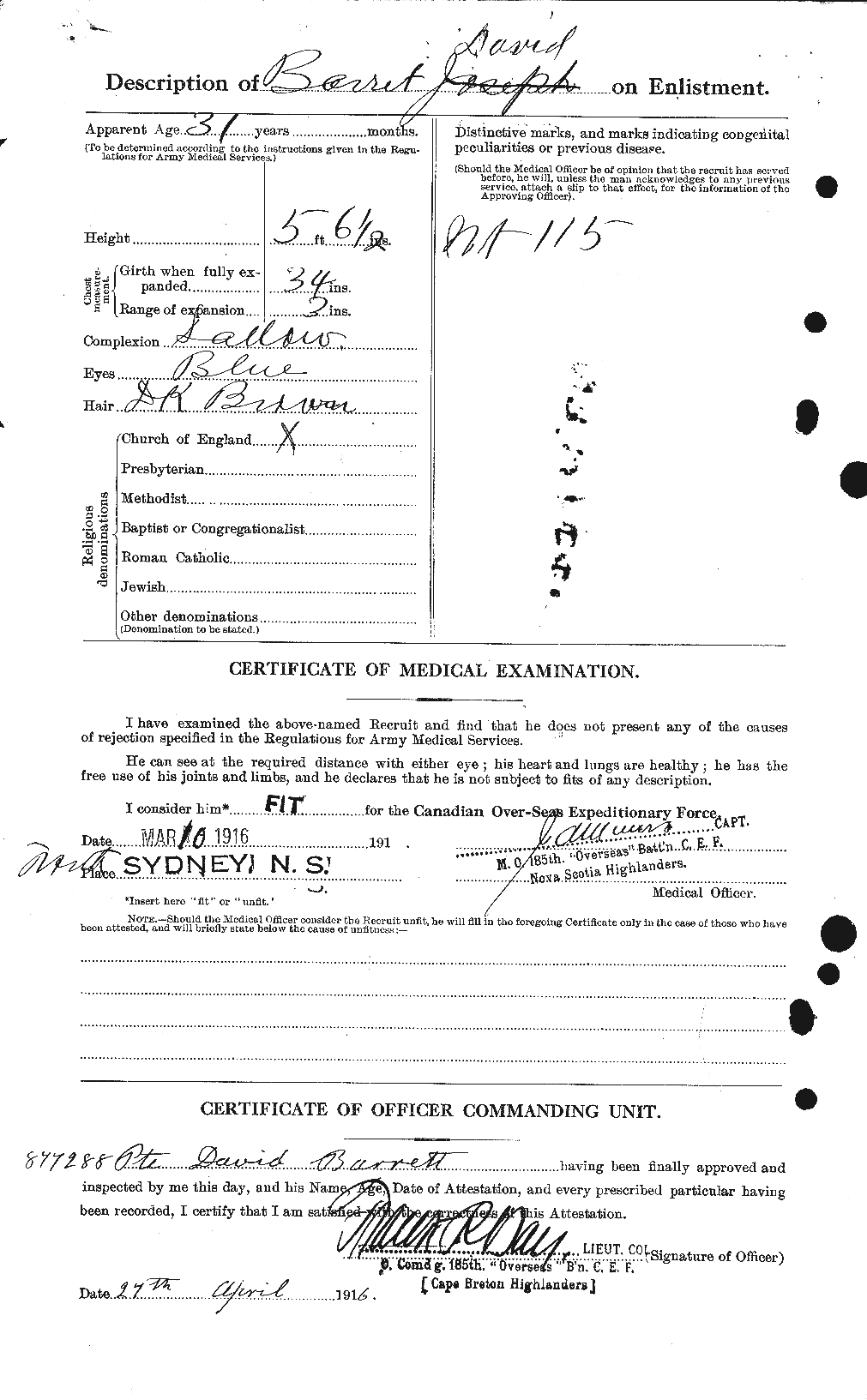 Personnel Records of the First World War - CEF 220364b
