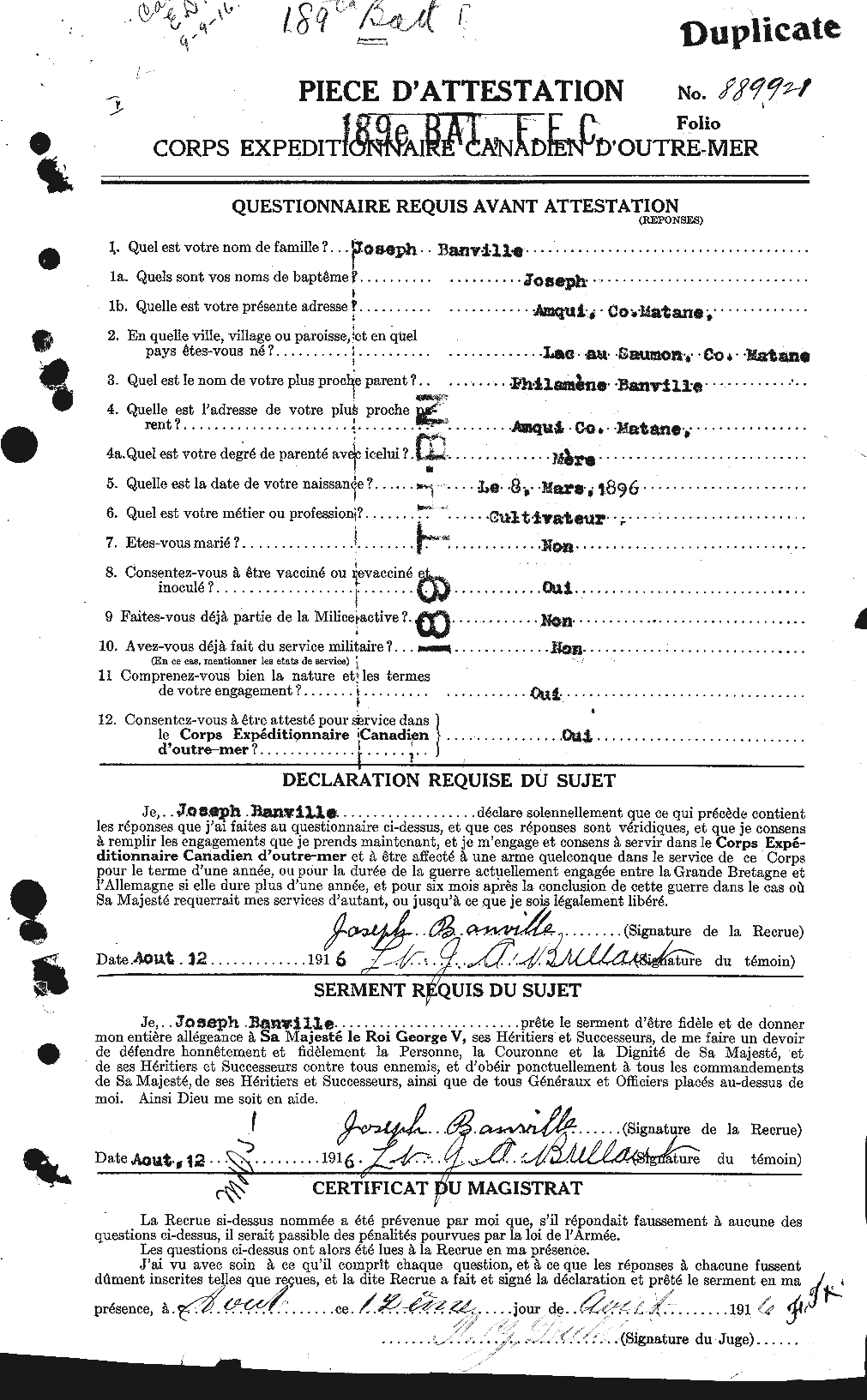 Personnel Records of the First World War - CEF 220580a