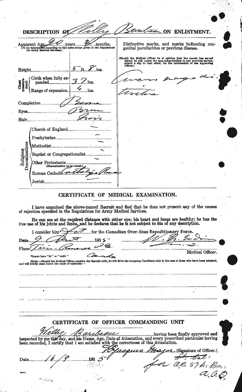 Personnel Records of the First World War - CEF 220627b