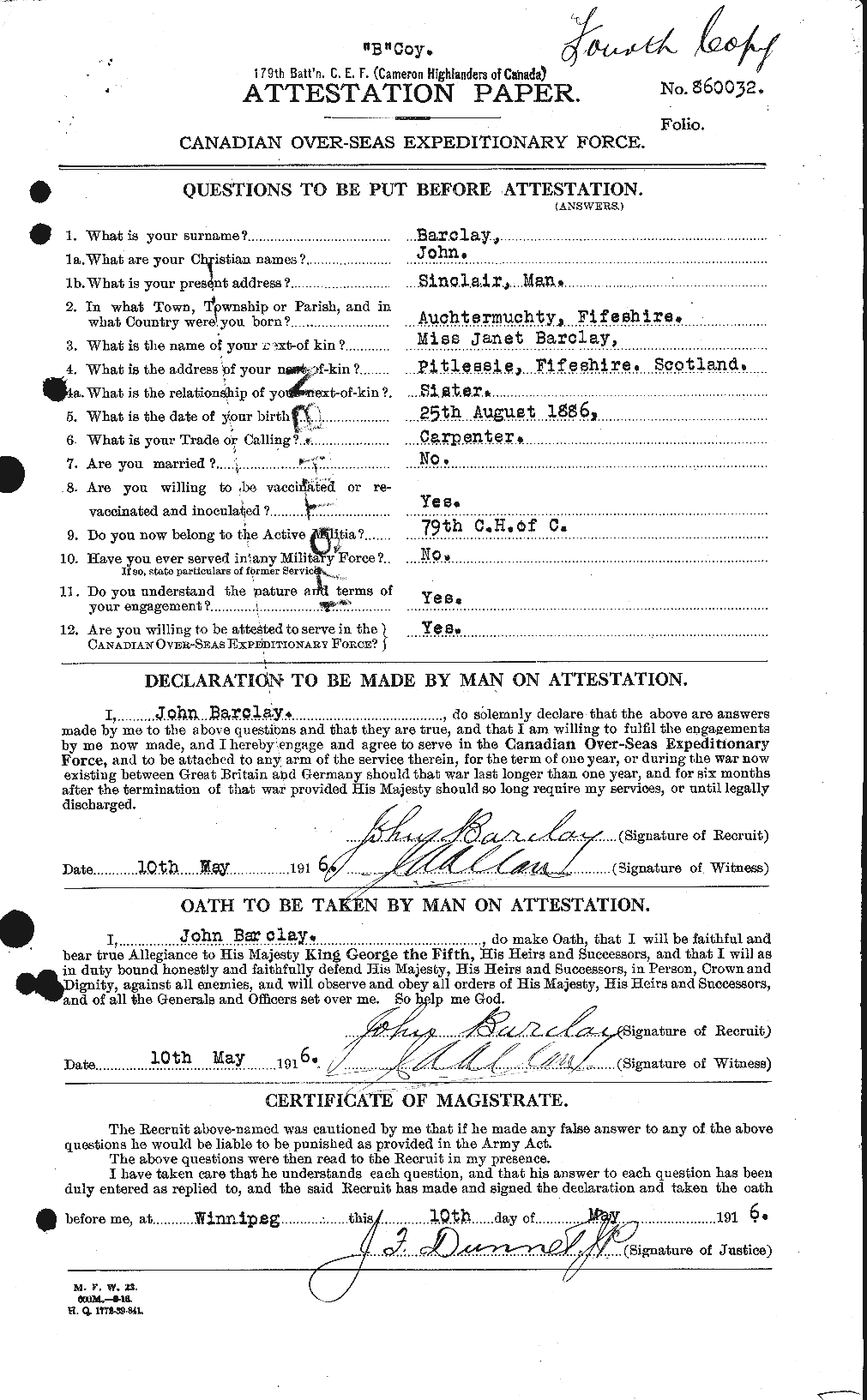Personnel Records of the First World War - CEF 220901a