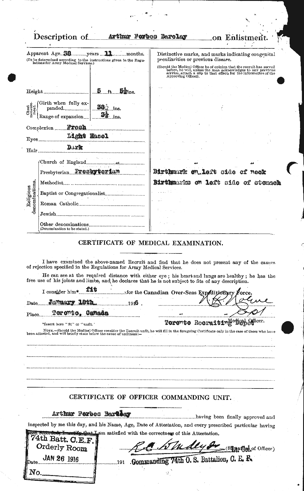 Personnel Records of the First World War - CEF 220961b