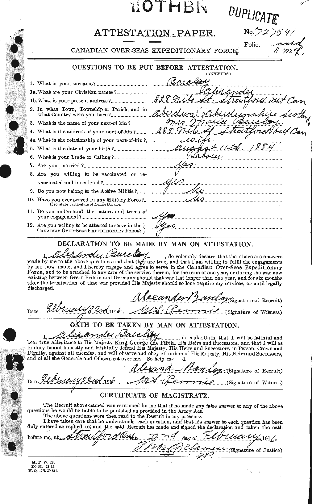 Personnel Records of the First World War - CEF 220968a