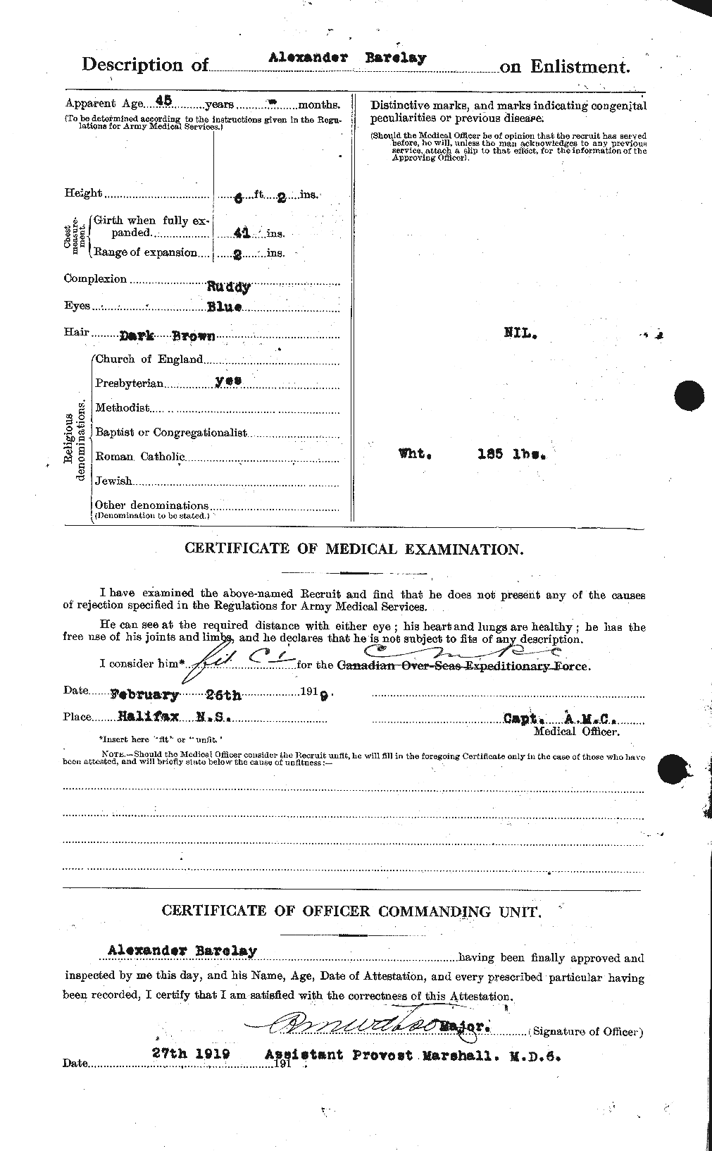 Personnel Records of the First World War - CEF 220970b