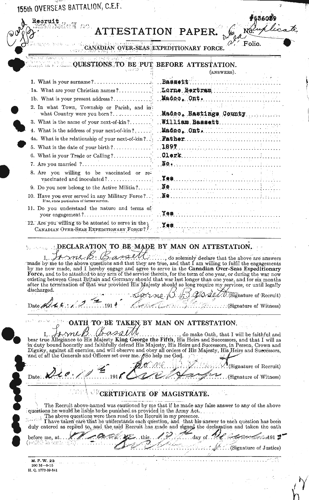 Personnel Records of the First World War - CEF 221047a