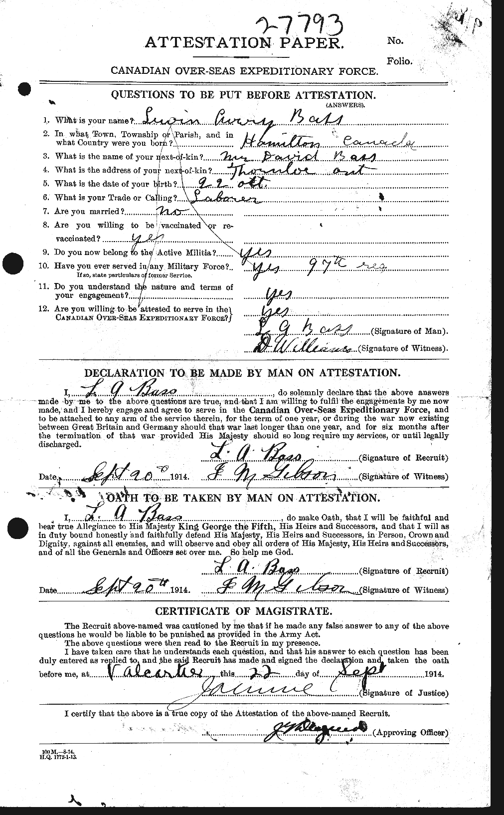 Personnel Records of the First World War - CEF 221107a
