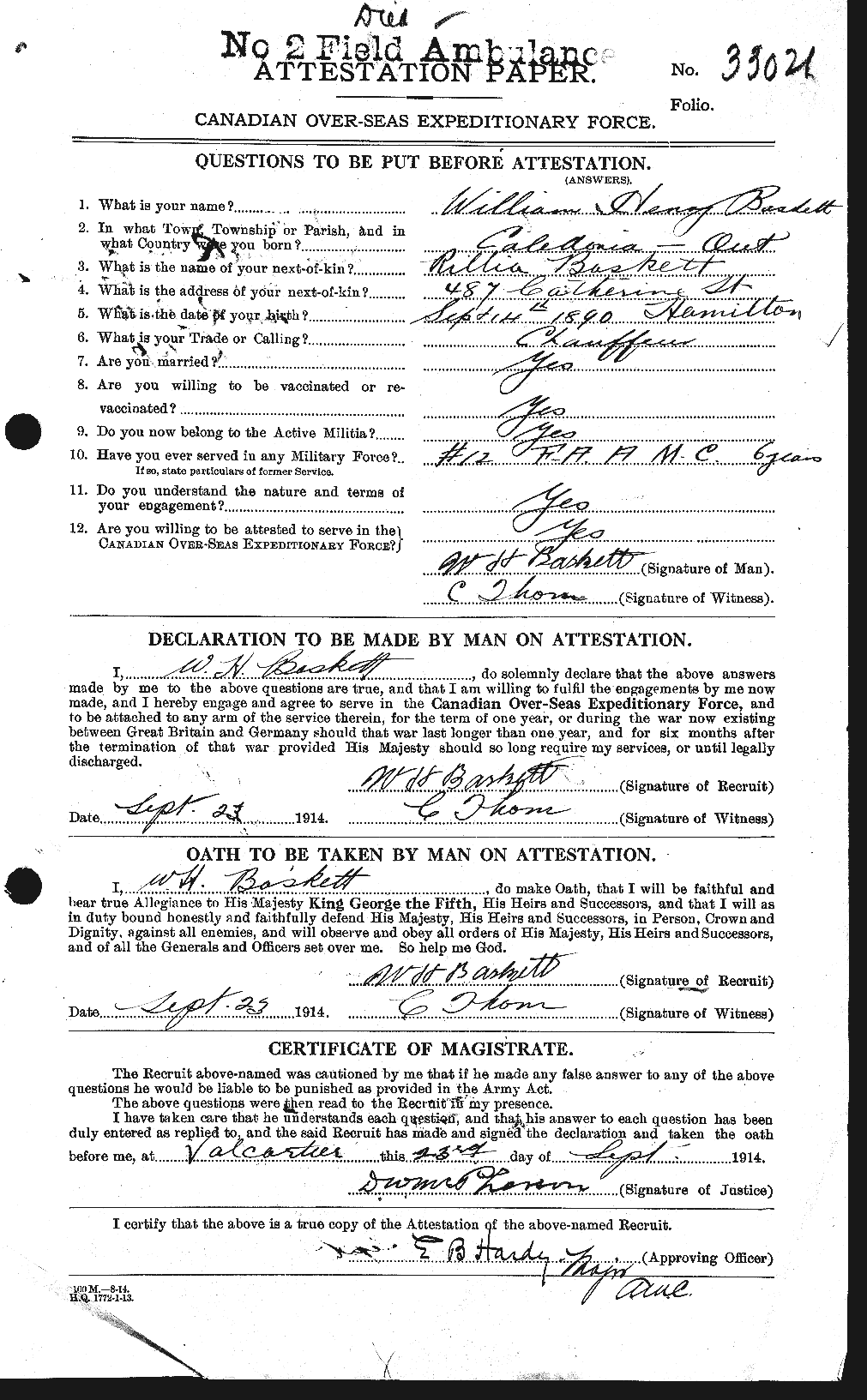 Personnel Records of the First World War - CEF 221174a