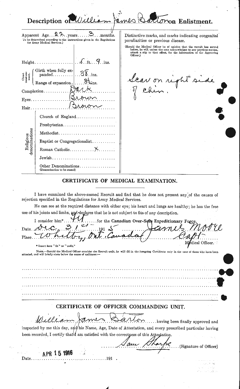Dossiers du Personnel de la Première Guerre mondiale - CEC 221301b
