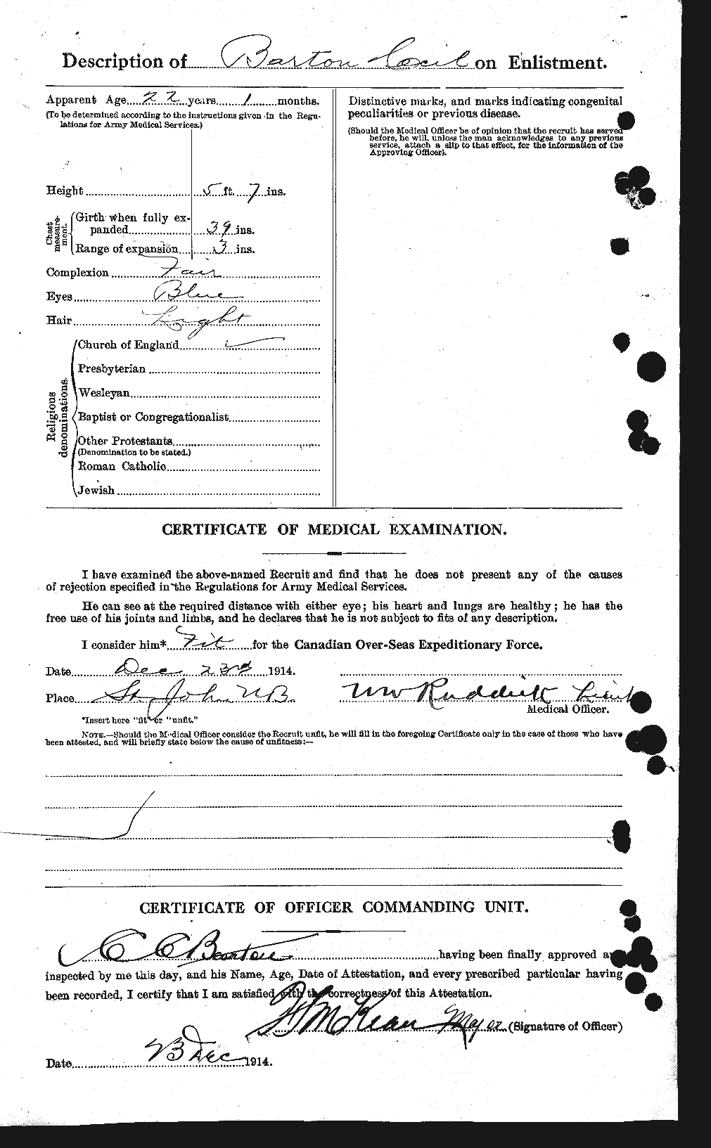 Personnel Records of the First World War - CEF 221699b