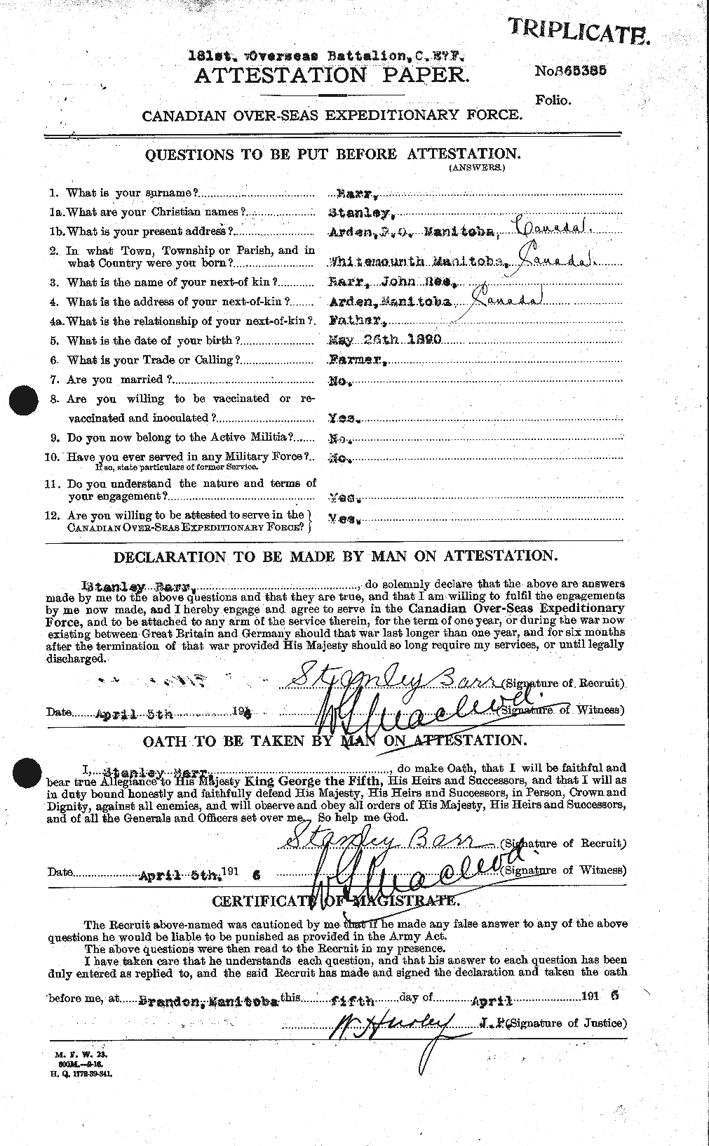 Personnel Records of the First World War - CEF 221736a