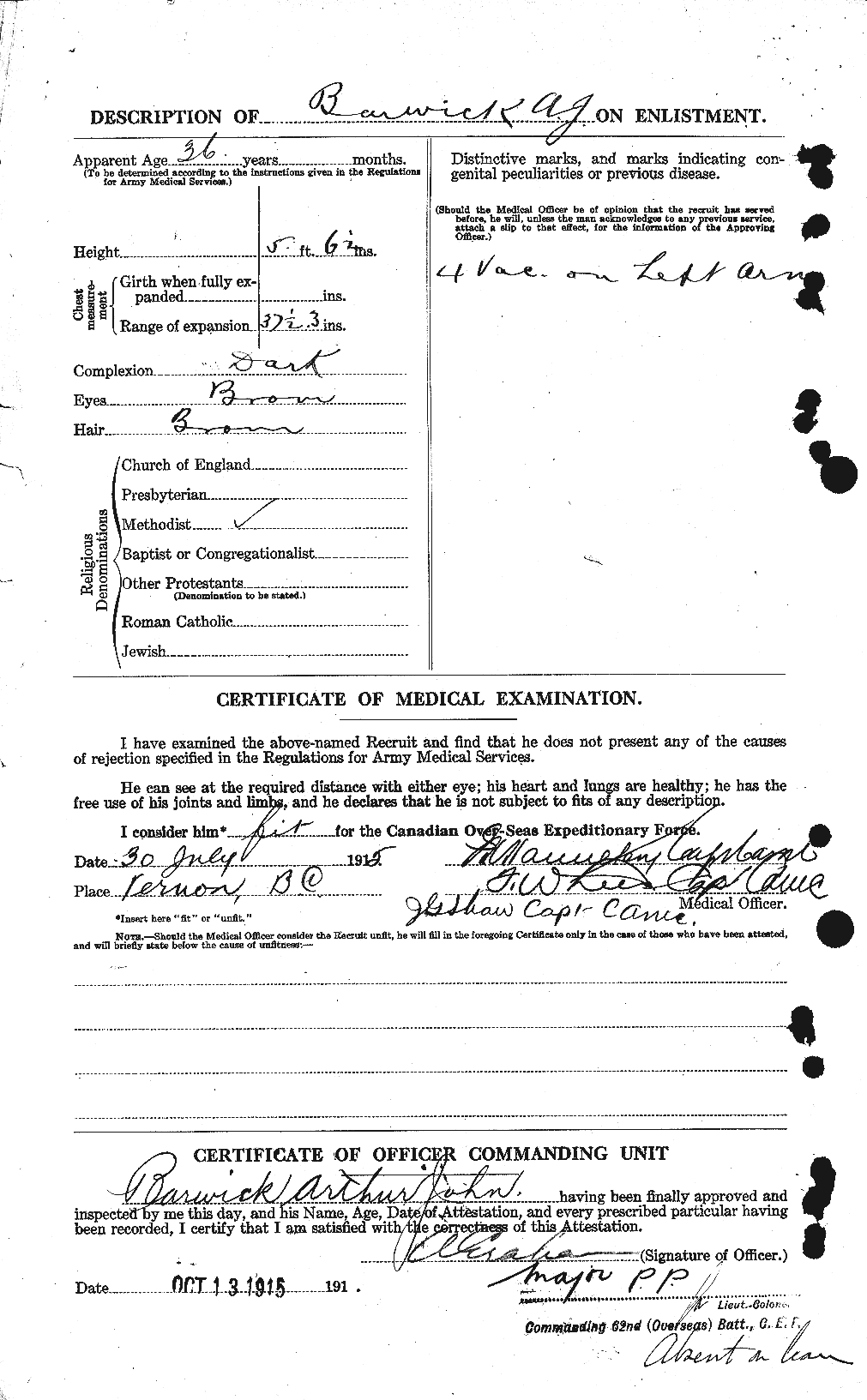 Dossiers du Personnel de la Première Guerre mondiale - CEC 222002b