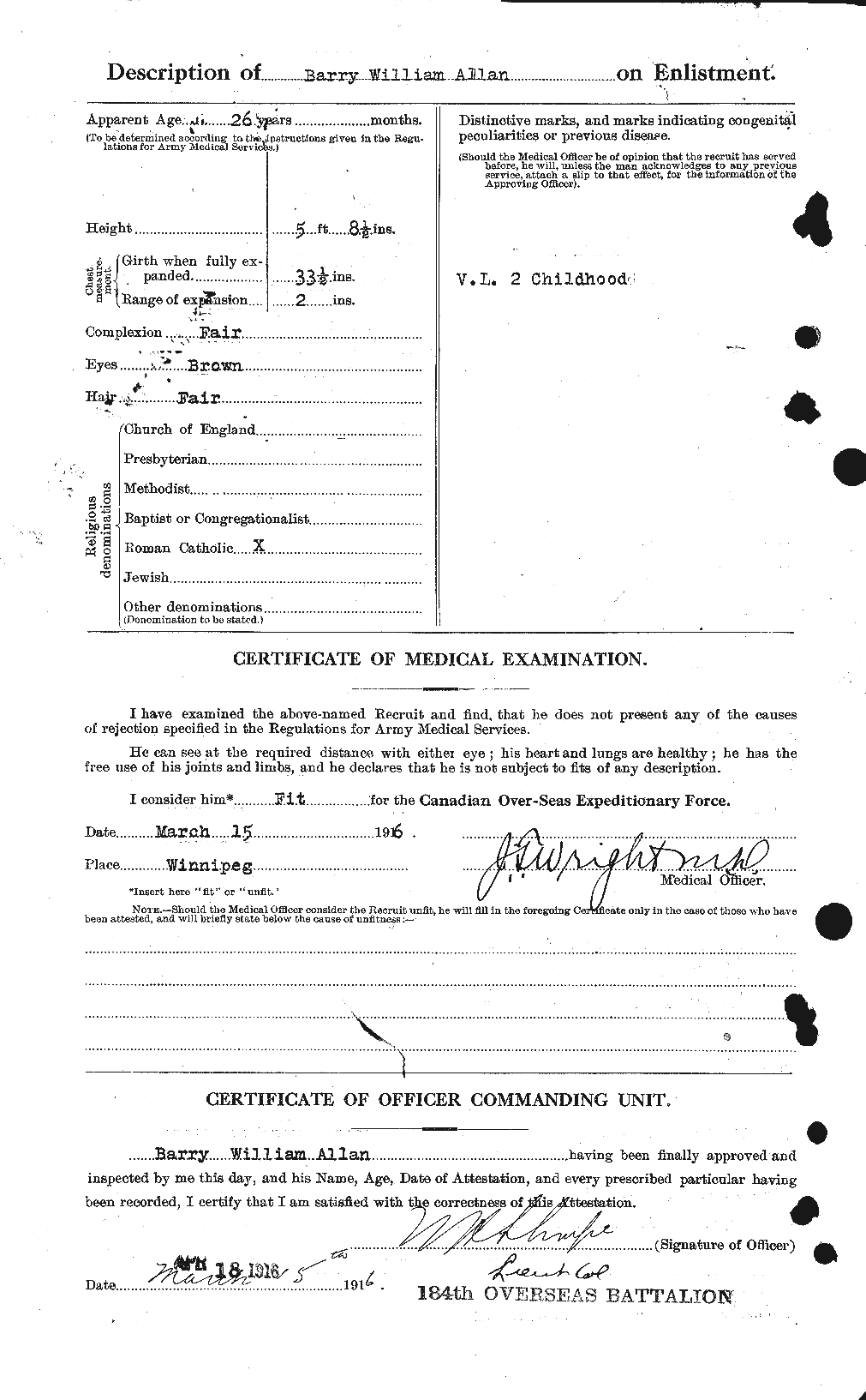 Dossiers du Personnel de la Première Guerre mondiale - CEC 222052b
