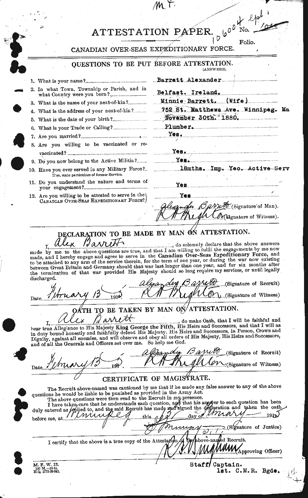 Personnel Records of the First World War - CEF 222204a