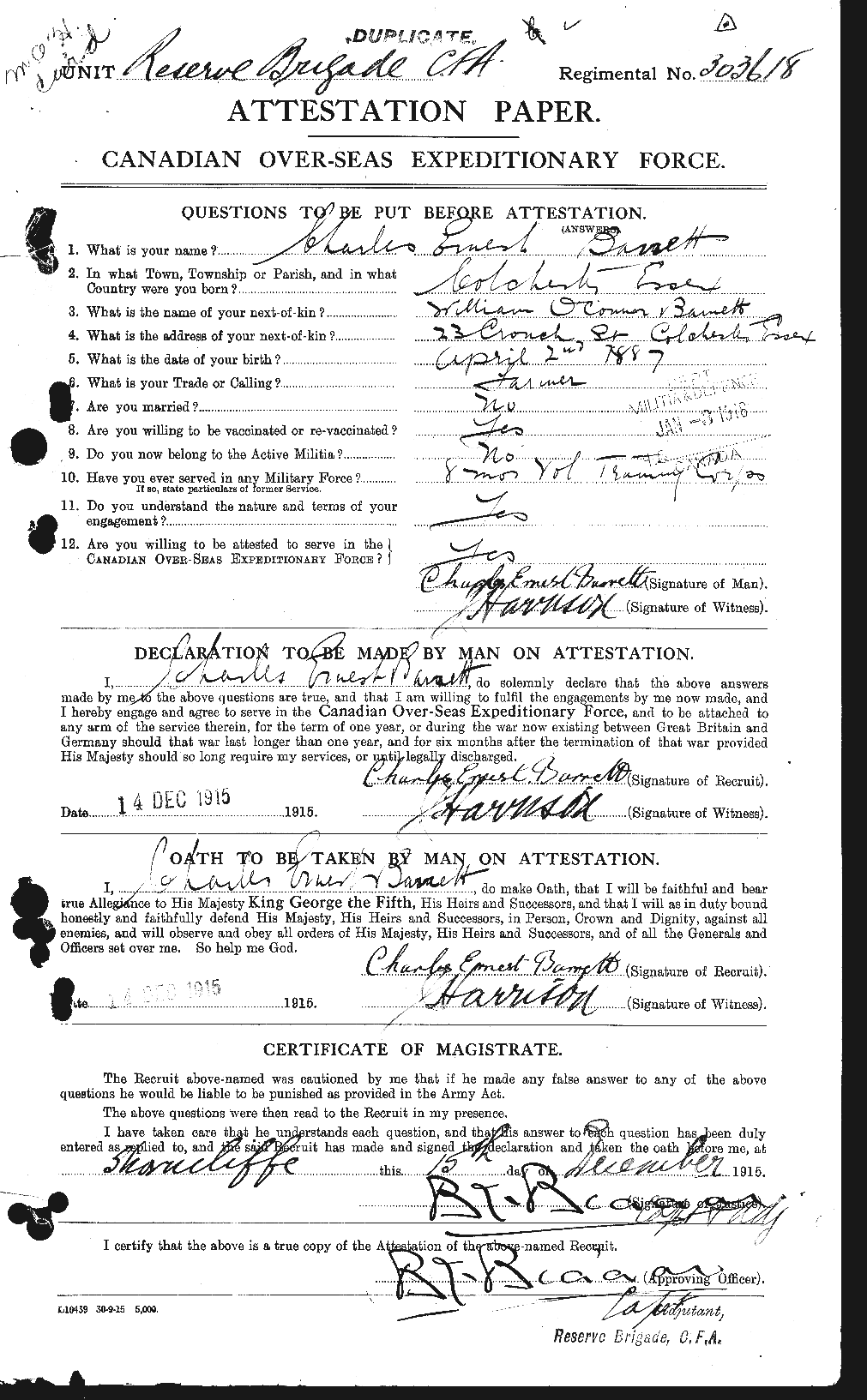 Personnel Records of the First World War - CEF 222228a