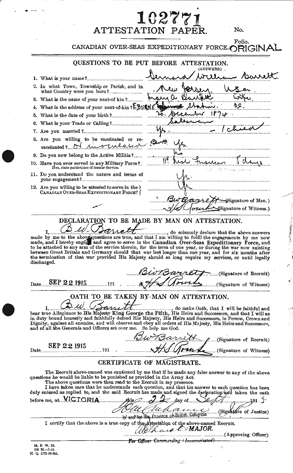 Personnel Records of the First World War - CEF 222237a