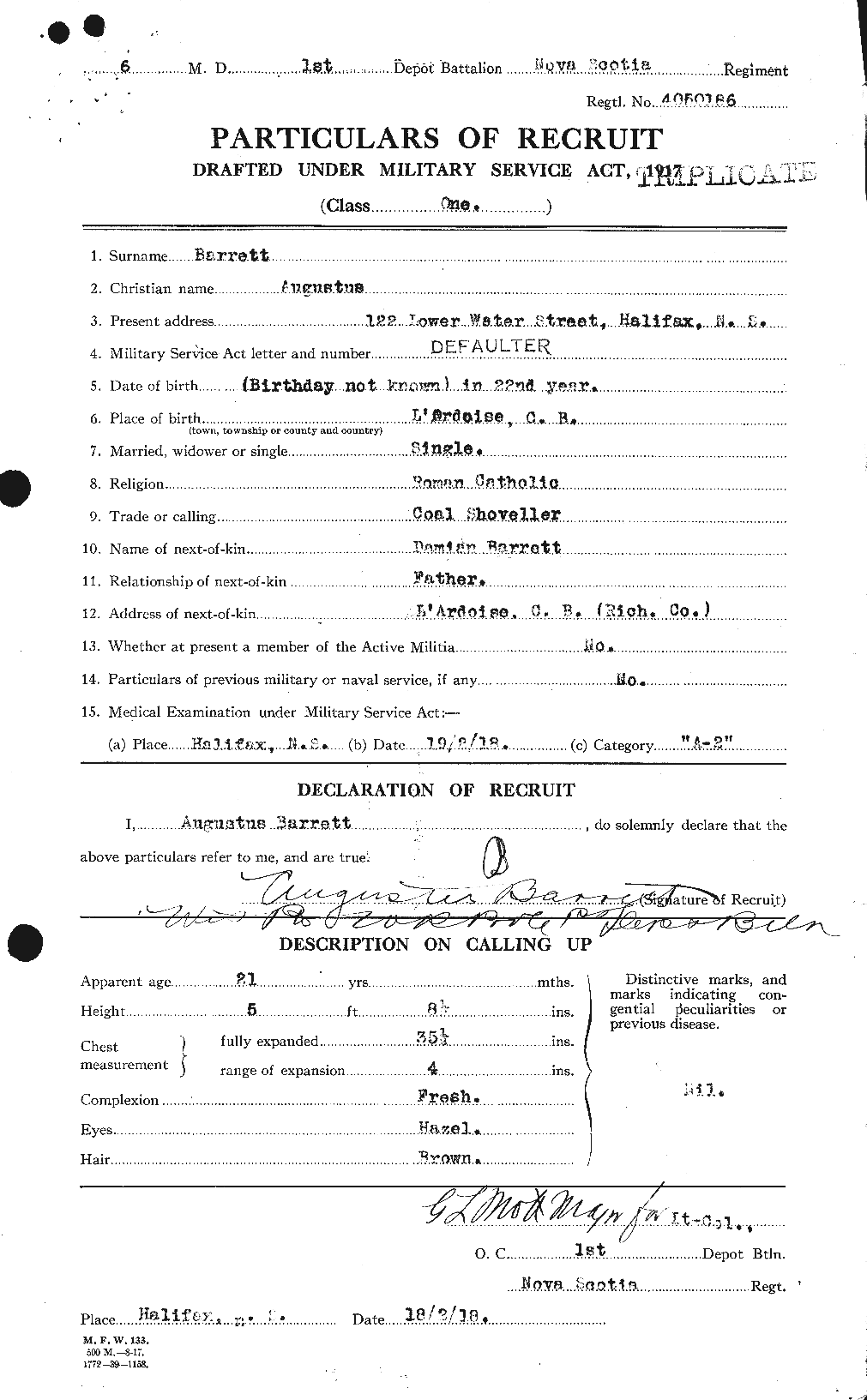 Personnel Records of the First World War - CEF 222239a