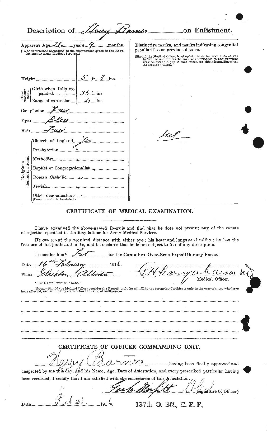 Personnel Records of the First World War - CEF 222485b