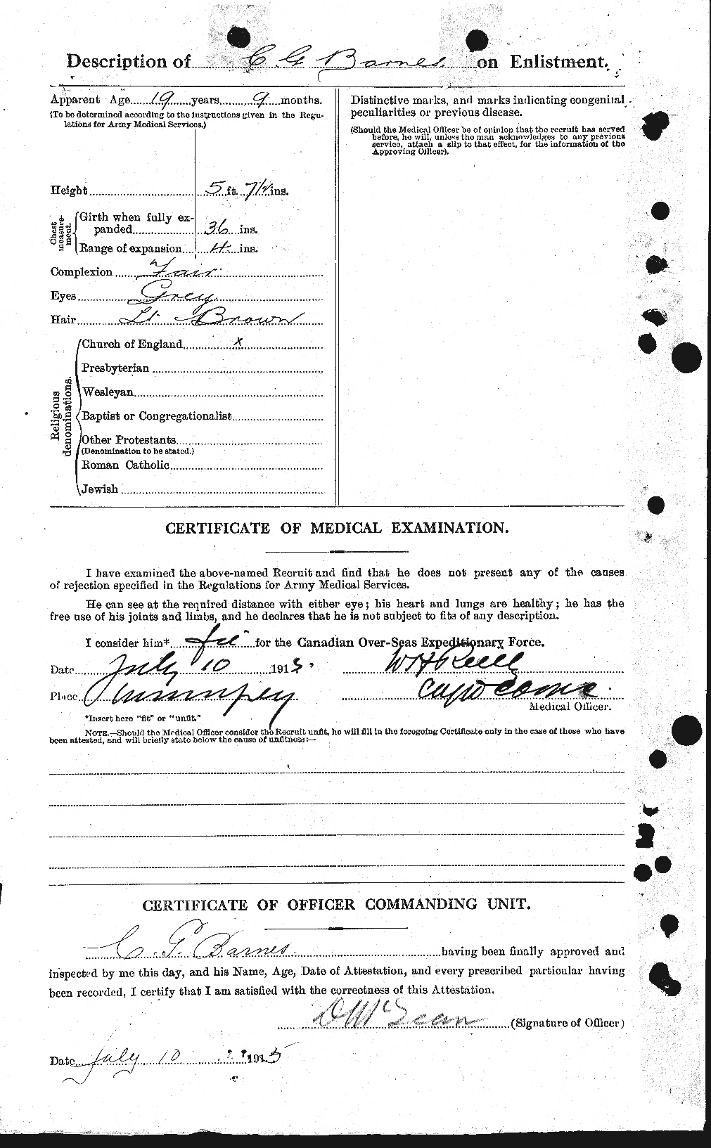 Personnel Records of the First World War - CEF 222605b
