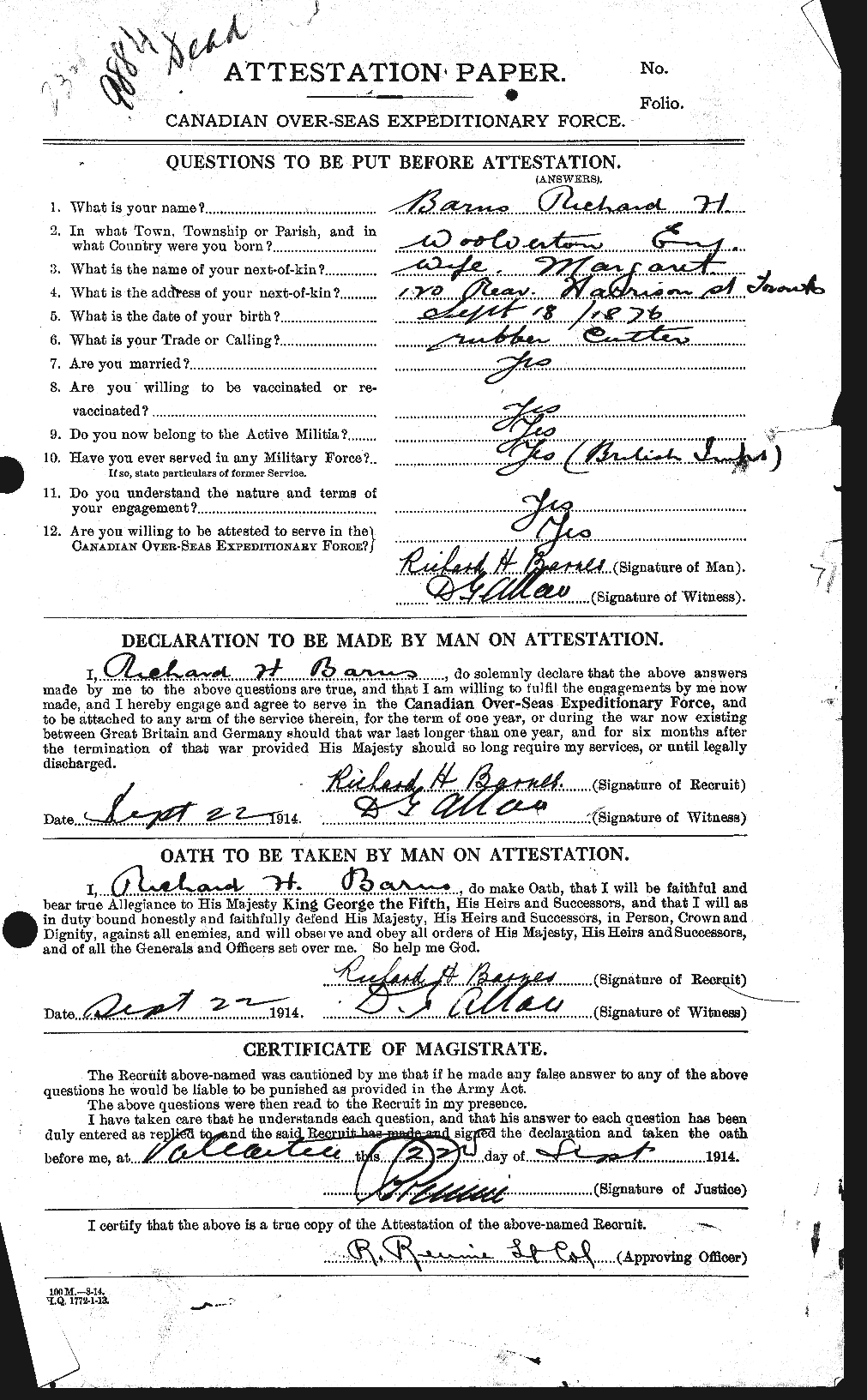 Personnel Records of the First World War - CEF 222774a