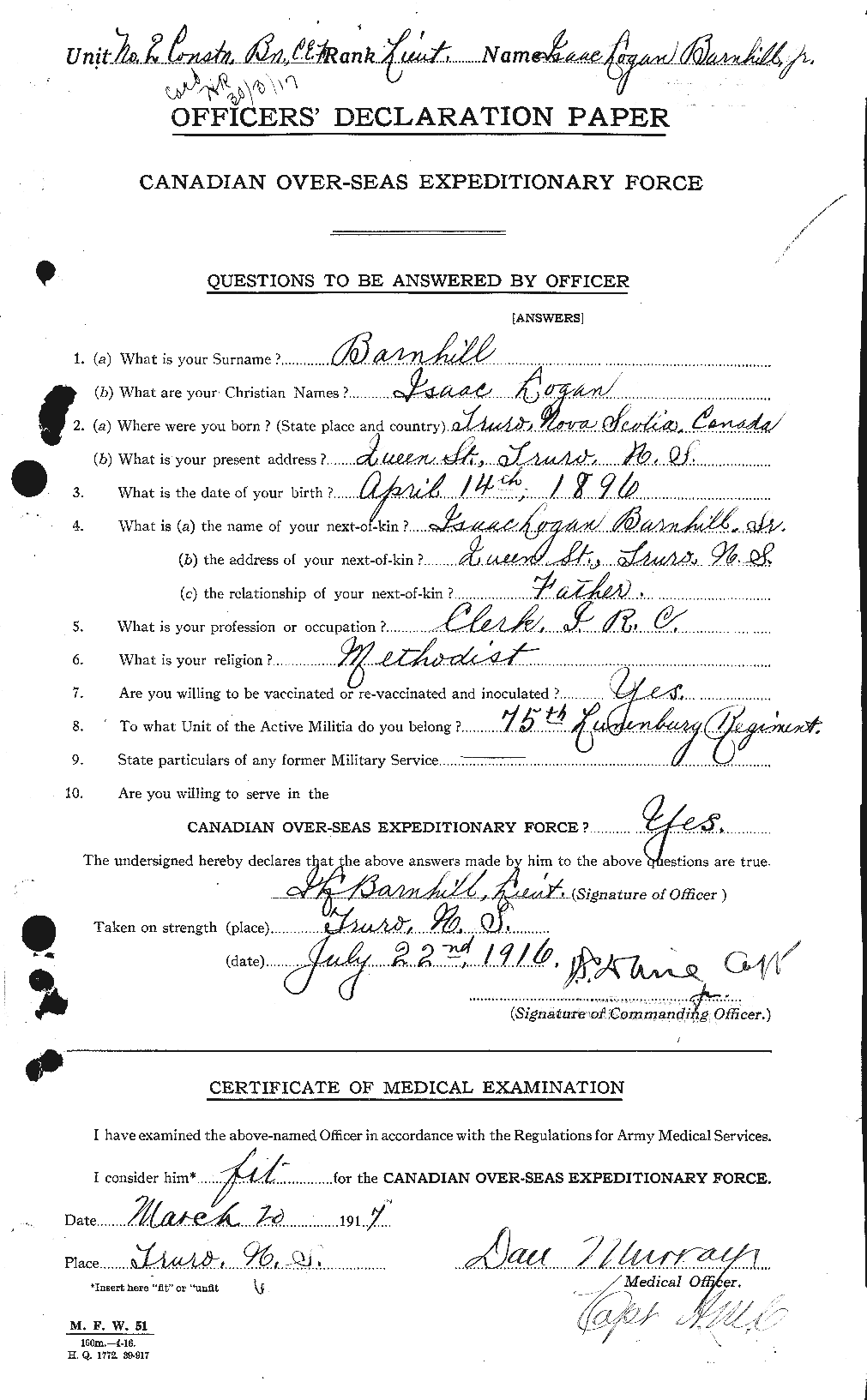 Personnel Records of the First World War - CEF 222802a