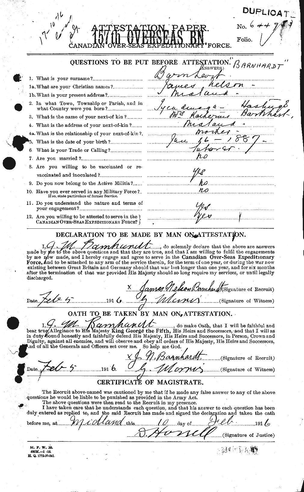 Personnel Records of the First World War - CEF 222824a