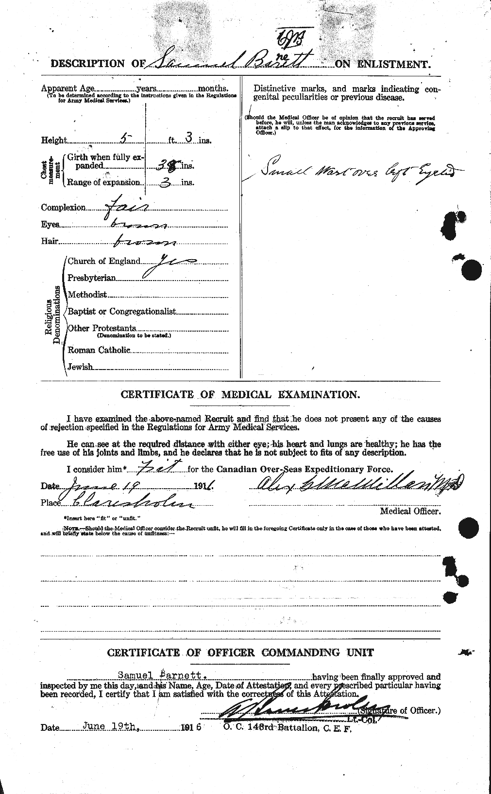 Personnel Records of the First World War - CEF 222892b