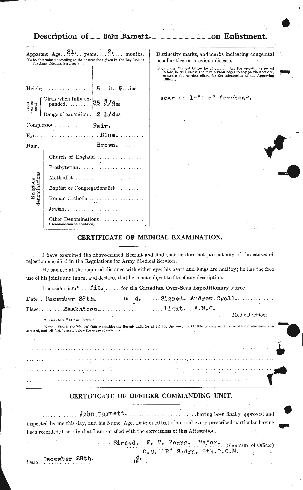 Personnel Records of the First World War - CEF 222931b