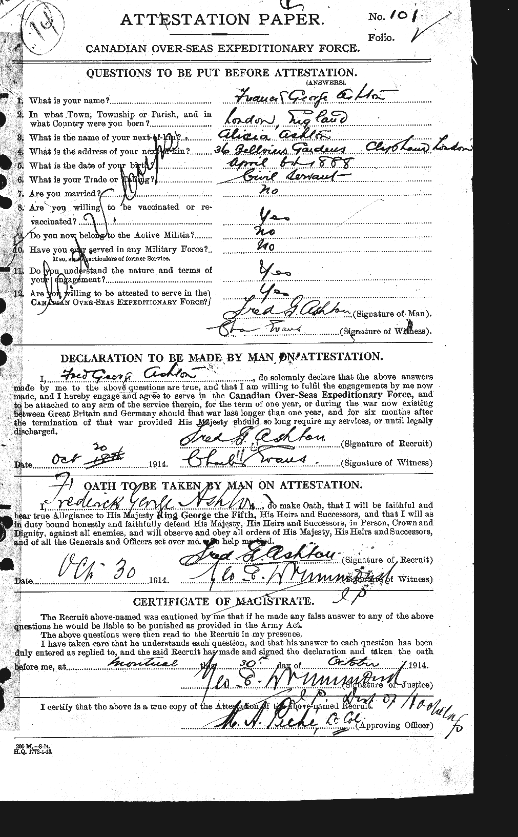 Personnel Records of the First World War - CEF 223080a