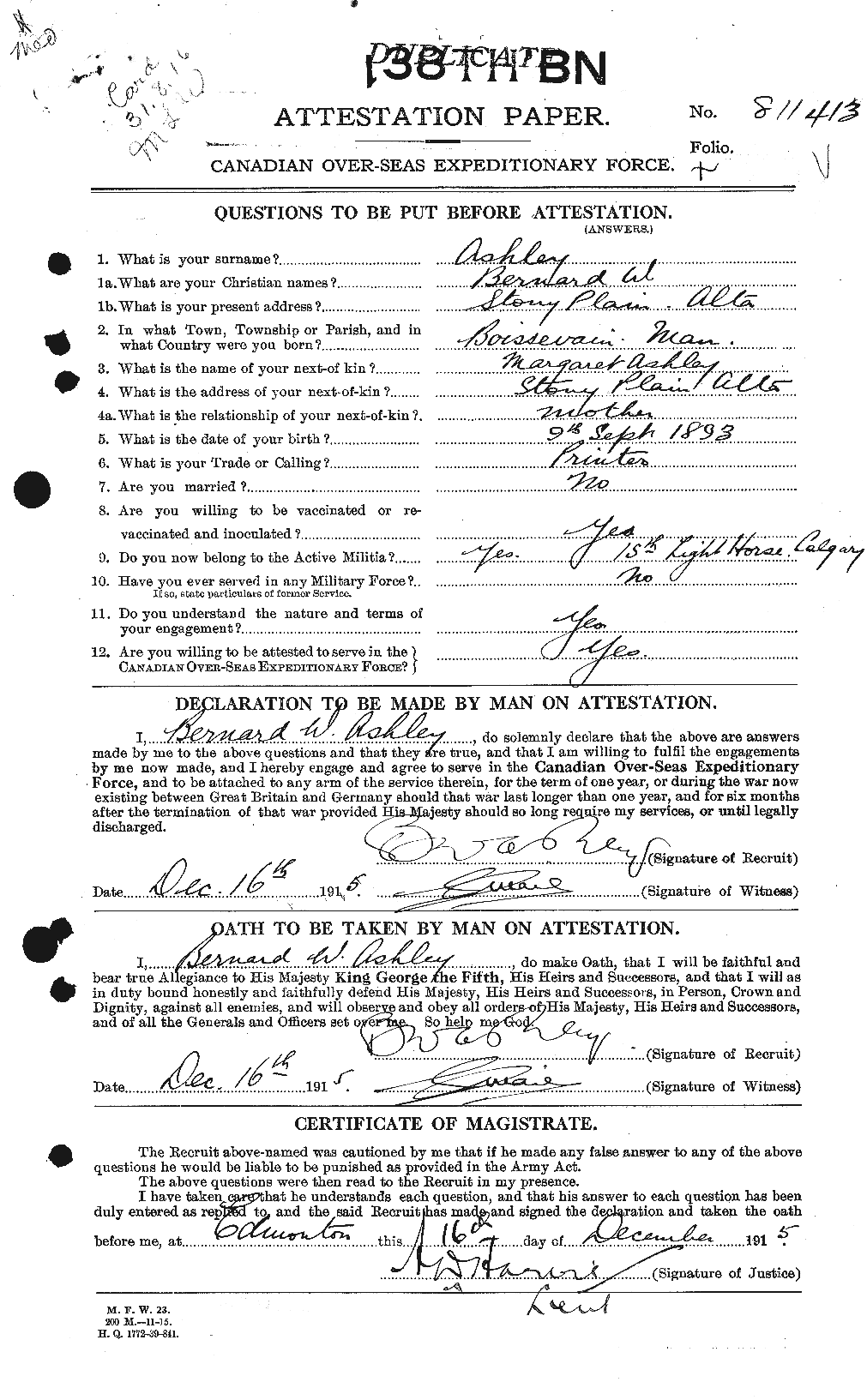Personnel Records of the First World War - CEF 223219a